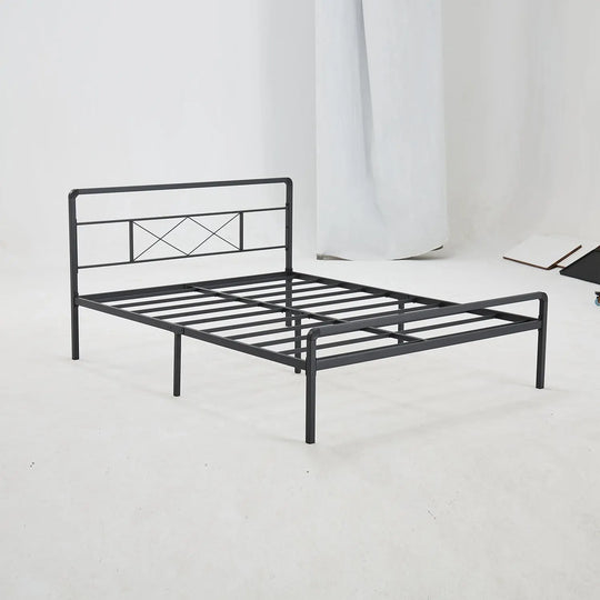 Metal Platform Bed Frame with Headboard Amobro Bed Frames  Amobro